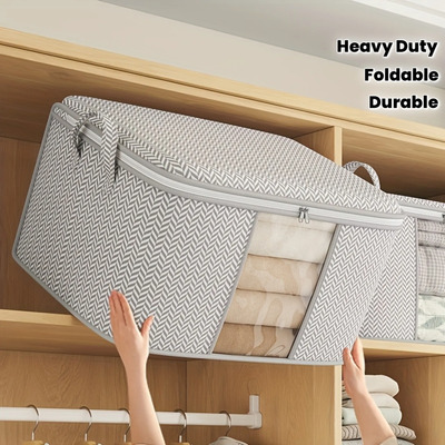 Set 2 Cajas Organizadoras De Tela Con Tapa Para Clóset Gris | Envío gratis