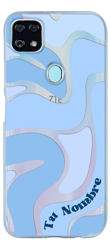 Funda Para Zte Para Mujer Curvas Azul Con Tu Nombre