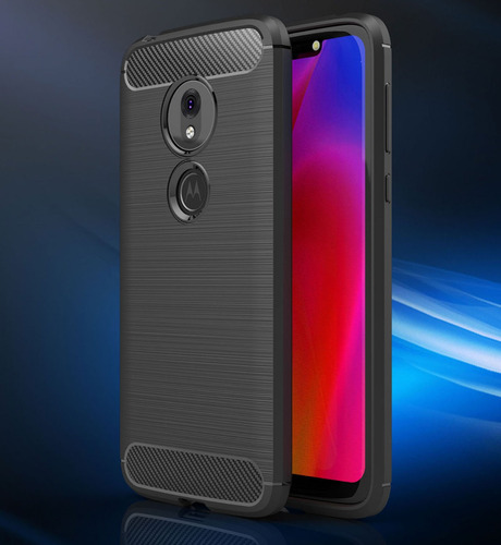 Funda Tpu Antigolpe Fiber Carbon Para Motorola Moto G7 Play