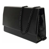 Bolsa Festa Balada Casual Clutch Alça Corrente Cor Preto