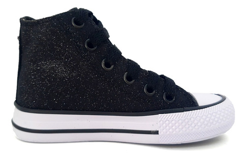 Zapatillas De Mujer Botita Lona Con Plataforma Glitter Teens