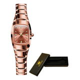 Relojes Olevs Quartz Con Diamantes Inoxidables Para Mujer Color De La Correa Rose
