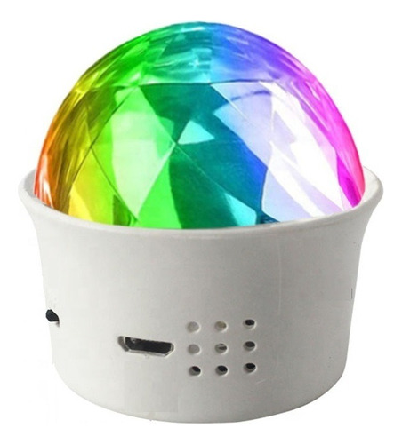 Luz Led Mini Disco Audiotimica Bola Bolichera Rgb Recargable