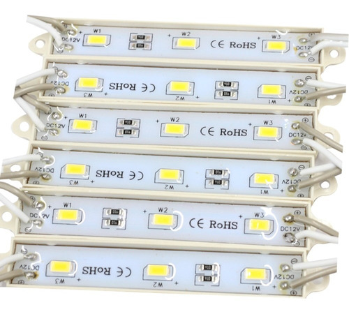 60x Módulo 5050 Smd 3 Led Ip65 Prova D'agua 12volts