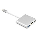 Adaptador Hub 3 En 1 Usb Tipo C A Usb-c Hdmi Usb 3.0 4k