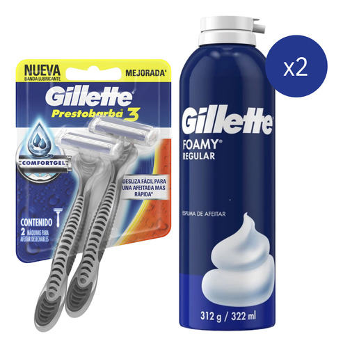 Combo Gillette Espuma + Maquina De Afeitar