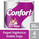 Papel Higienico Confort Doble Hoja 4*30mt (3pack)-super