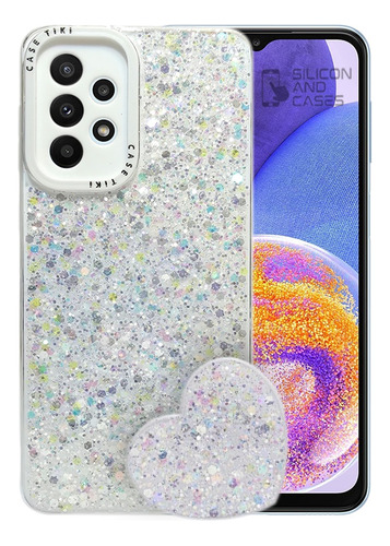 Carcasa Para Samsung A52s Glitter Incluye Pop Socket