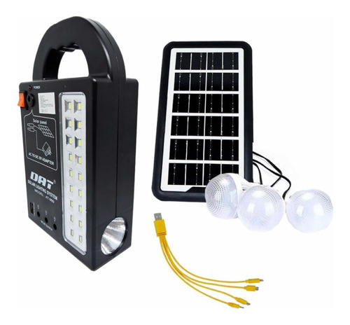 Kit Sistema Solar Recargable 3 Luces Led Exterior Portatil