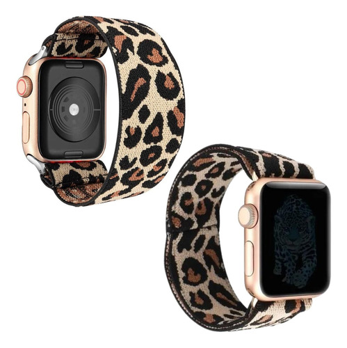 Kit Pulseira Nylon Feminina Oncinha P/ Iwo E Apple Watch 