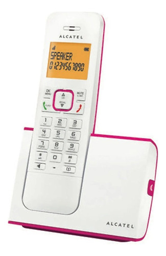 Alcatel Teléfono Inalámbrico G280, Altavoz, Blanco / Rosa