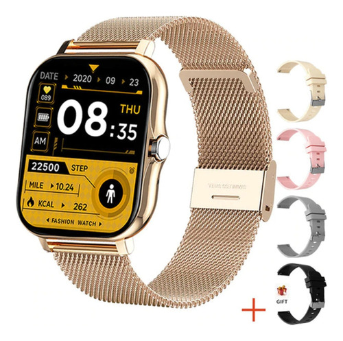 Relógio Smart Watch Feminino Pulseira Metal Luxo + Brinde Nf