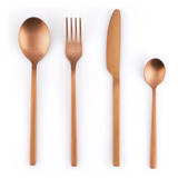 Set 4 Cubiertos Chic Table Minimal Cobre Bvs