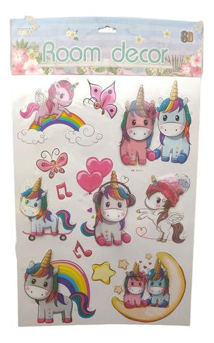 Pegantinas Vinil Decorativo Con Figura De Unicornios Niños