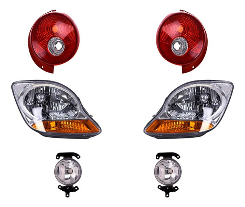 Paq Calaveras Y 4 Faros P/ Pontiac Matiz 2006/2015 Depo