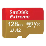 Cartão De Memória Sandisk Extreme 128gb 4k Classe 10 V30 A2