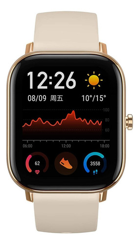 Smartwatch Amazfit Fashion Gts 1.65  Caja De  Aleación De Aluminio Y Polímero  Dorada, Malla  Desert Gold De  Silicona A1914