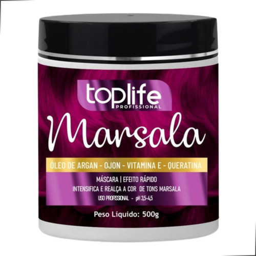 Máscara Marsala Vinho Escuro Tonalizante Toplife 500gr