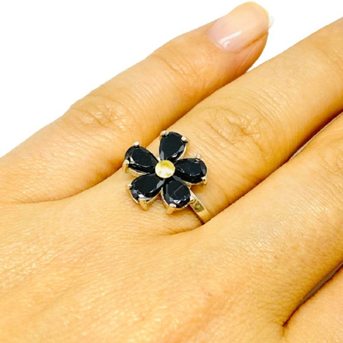  Anillo Flor Radiantede  Plata Y Oro Ap 181