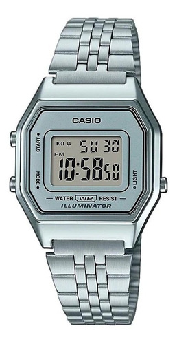 Reloj Casio Vintage Dama La680wa-7df Acero Plateado Wr