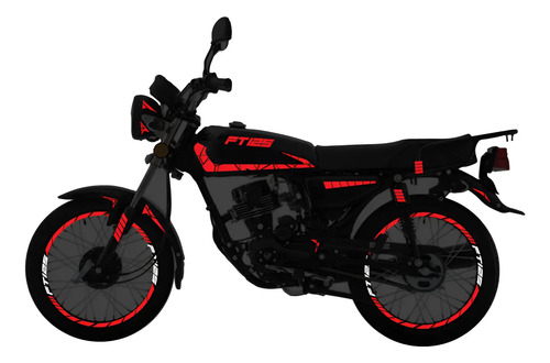 Kit Stickers Para Tapas Y Rines De Moto Italika Ft125