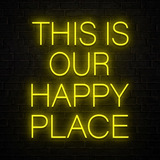 Letrero Led Neon Happy Place 75x75cm Color A Elegir