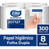 Papel Higiênico Folha Dupla 8x300 Mts Elite 