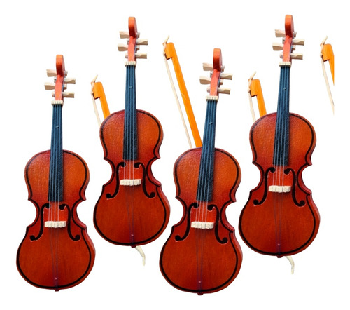 Set 4 Juguetes Musical Violin Artesanal Niños Pequeños 