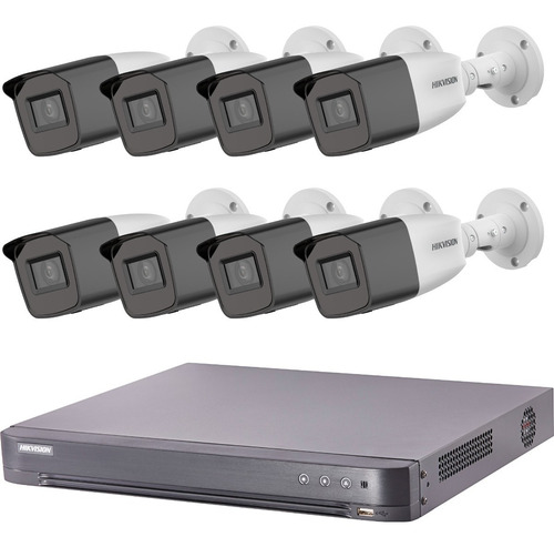 Kit Seguridad Hikvision Dvr 16ch + 8 Camaras 1080p Varifocal