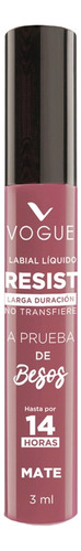 Labial Líquido Vogue Resist A Prueba De Besos Mate 3 Ml Color Fabulosa