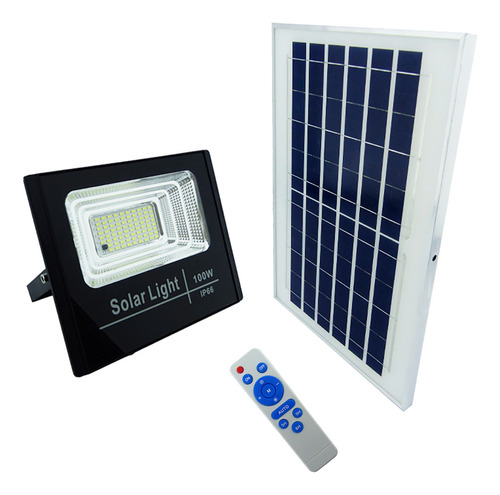 Foco Solar Led De 100 Watt, 78 Led, Panel Solar De Metal C/r