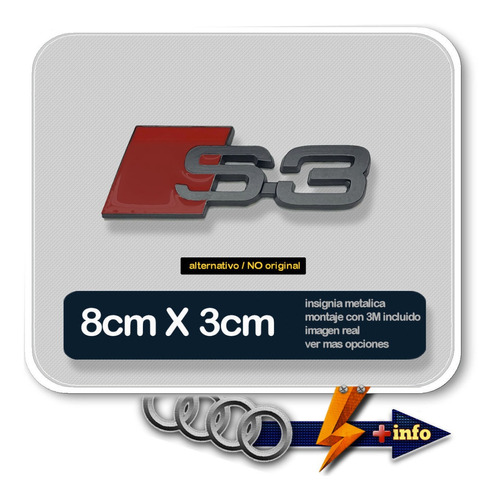 Insignia S3 Metalica Negra Compatibl Audi C/3m Tuningchrome Foto 3