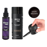 Match Hair 27.5g Dark Brown Fibracap +fixer Spray +bomba Apl