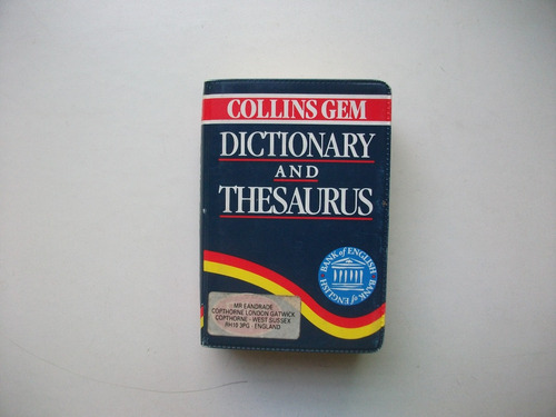 Collins Gem - Dictionary And Thesaurus - Bank Of English