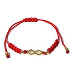 Pulsera Infinito Enchapado Oro 18k Cordón Rojo