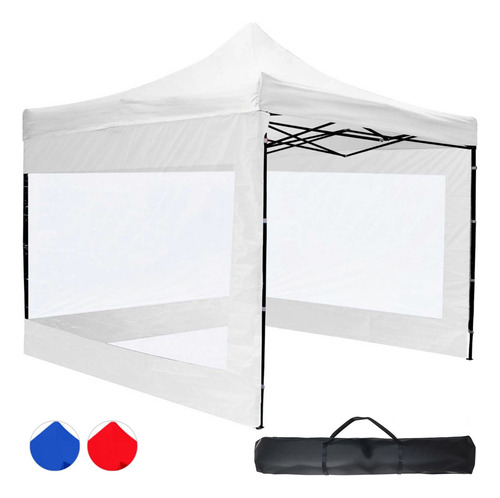 Carpa Toldo 3x3 Plegable Paredes Transparente Tejido 600d Color Blanco