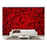 Adesivo De Parede Flores Rosas Vermelhas 3d 8,5m² Nfl228