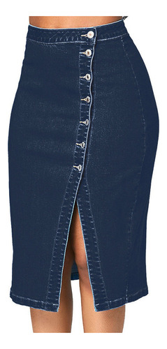 Falda De Mujer Denim Lápiz Cintura Alta Blow Knee Blue Jeans