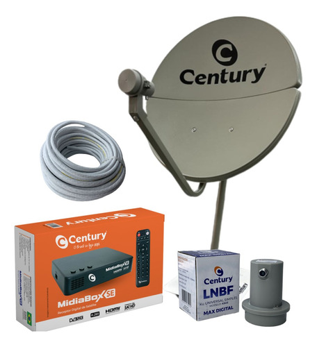 Antena Parabolica 60cm Banda Ku 5g C/ Midiabox B5 Century