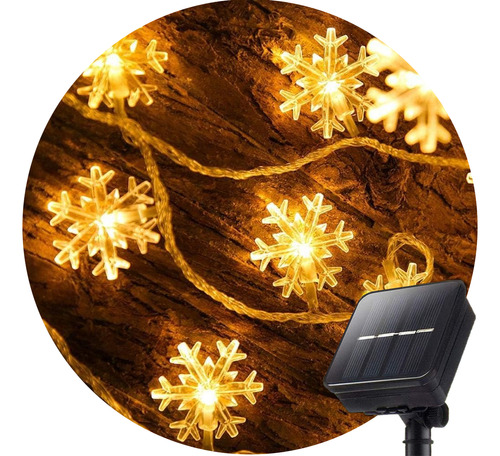 Guirnalda Copo Nieve Solar Exterior 5m Led Decoracion 50 Led