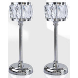 Portavelas Candelabro Cristal Elegantes Centros De Mesa Lujo