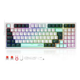 Terport Tr95 Teclado Gamer Mecanico Español Programable 90% Luces Rgb Switch Outemu Red Hotswap, Teclado Mecanico De 95 Teclas Antighosting Con Cable Removible Para Juegos&trabajos