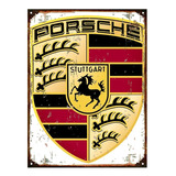 Cartel De Chapa Publicidad Antigua Logo Porsche P266