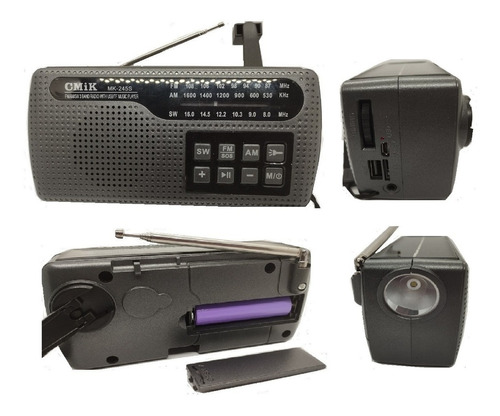 Radio Multibandas//linterna/carga Solar/bluettoh/mp3.+envio