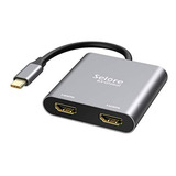 Adaptador Usb C A Dual Hdmi 4k @60hz Para Macbook Pro, Lenov