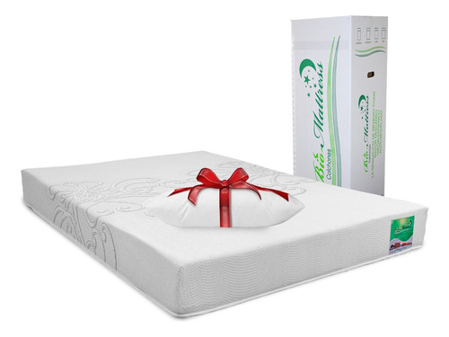 Colchon Memory Foam Matrimonial En Caja Royale + Almohada Color Blanco