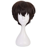 Qiancoshair Anime Dazai Osamu Cosplay Peluca Marrón Corta Si