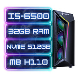 Pc Office Slim Gamer Mini Intel I5-6500 32gb Ram Nvme 512gb