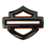 Emblema Harley Davidson Para Tanque Gasolina Negro/naranja