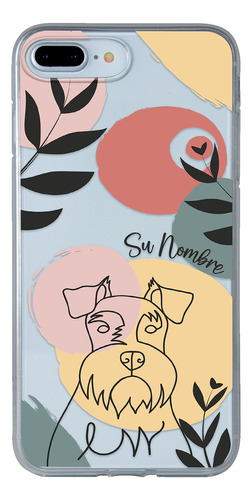 Funda Para iPhone Mujer Perrito Schnauzer Minimal Nombre